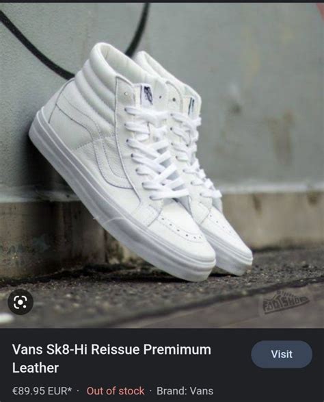 VANS SK8-HI REISSUE PREMIUM LEATHER | All White Shoes, Men's Fashion ...