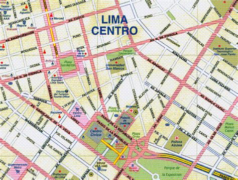 Lima Map Tourist Attractions - ToursMaps.com