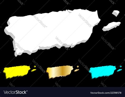 3d map of puerto rico Royalty Free Vector Image