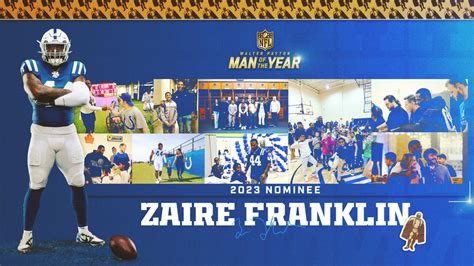 Colts Nominate LB Zaire Franklin For 2023 Walter Payton Man Of The Year ...