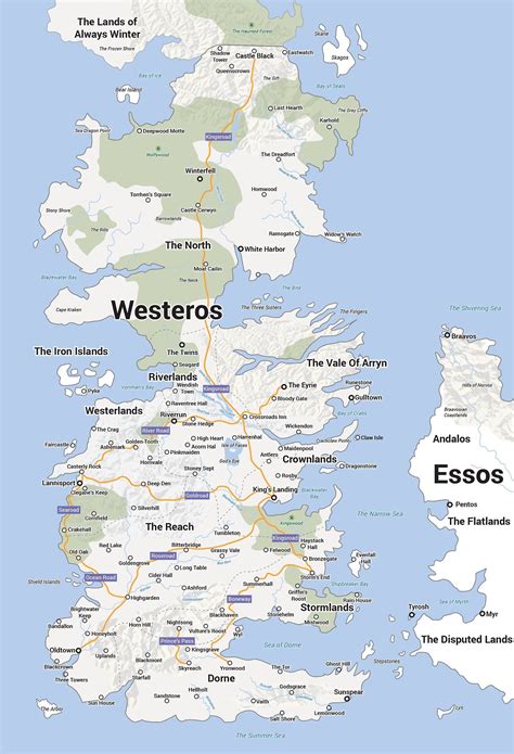 A map of Westeros in the style of GoogleMaps. #GameofThrones #ASoIF ...