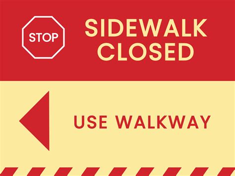 Free Stop - Sidewalk Closed Sign - Edit Online & Download | Template.net