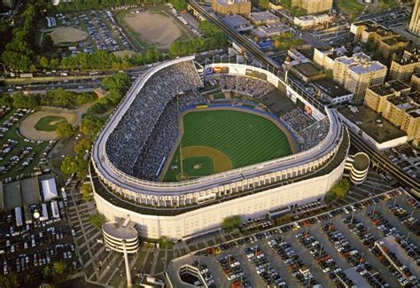 Aerial view of a baseball stadium Yankee Stadium New York City New York ...