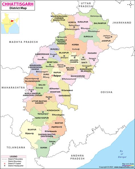 Chhattisgarh State Map With Districts - Dorita Kara-Lynn