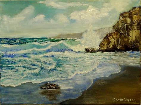 Crashing waves Painting by Juan Sandin - Fine Art America