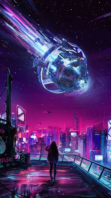 cyberpunk beautiful purple wallpaper for cell phone | Cyberpunk city ...