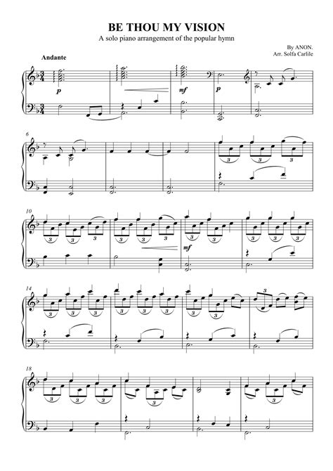 Be Thou My Vision - Solo Piano (arr. SCMusic) by Anon. Sheet Music for ...