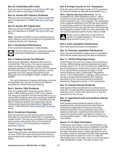 Download Instructions for IRS Form 1099-DIV Dividends and Distributions ...