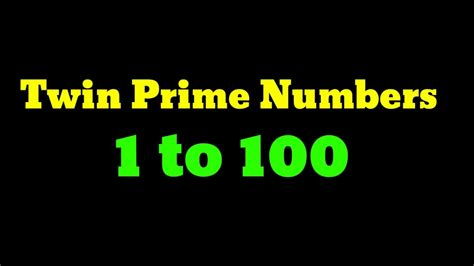 Twin Prime Numbers Between 1 to 100 - YouTube