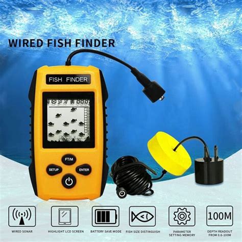 EcoSport Portable Fish Finder Fishfinder with Wired Sonar Sensor ...