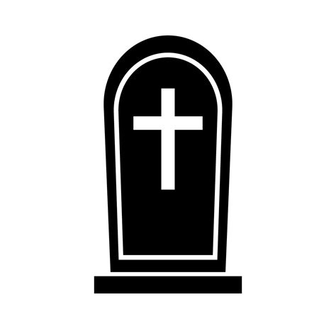 Grave silhouette icon. Graveyard. Vector. 26730194 Vector Art at Vecteezy