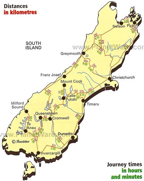 Map Of The South Island Of New Zealand | Cities And Towns Map