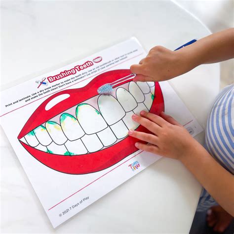 Brush the Teeth - Printable for Kids - 7 Days of Play