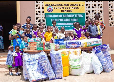 Suhum: ASA Savings and Loans donate items to Jehova Rapha Orphanage