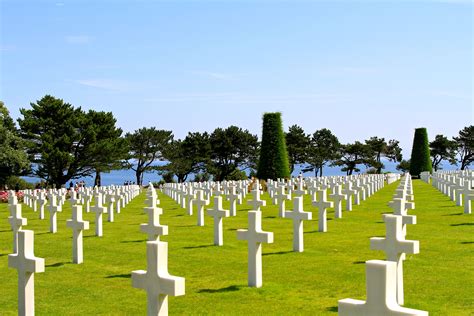 Surreal place. Normandy American Cemetery & Memorial in France above ...