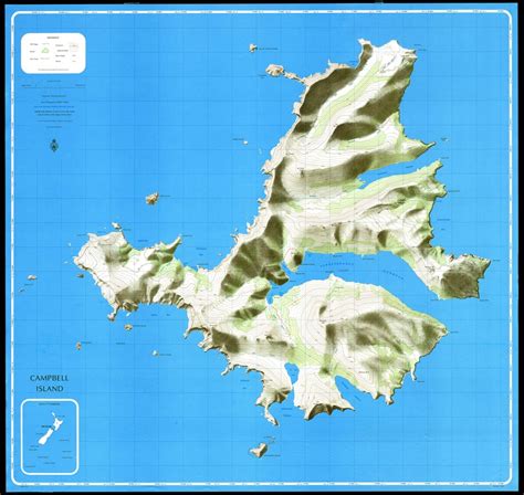 High Res map of Campbell Island, New Zealand [6888x6519] : MapPorn