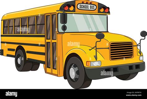 Vector illustration of School Bus in yellow color cartoon Stock Vector ...