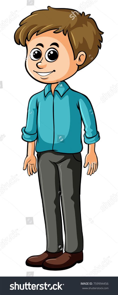 Happy Man Standing Alone Illustration Stock Vector (Royalty Free ...