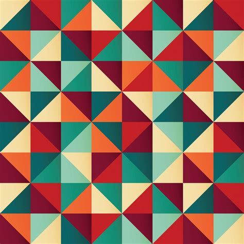 Geometric seamless pattern with colorful triangles in retro design ...