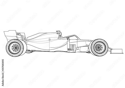 Silhouette F1 Car Vector Stock Vector | Adobe Stock