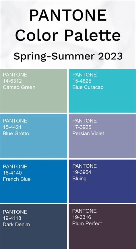 Pantone Color Trend Spring-Summer 2023 - Cool Summer Palette #pantone # ...