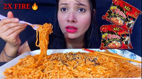 2X SPICY SAMYANG FIRE NOODLES CHALLENGE | Extremely Spicy Noodles ...