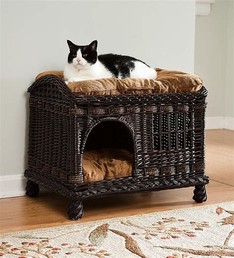 Two-Tier Cat Bed - Plow & Hearth | Wicker cat bed, Cat bed, Cool cat beds