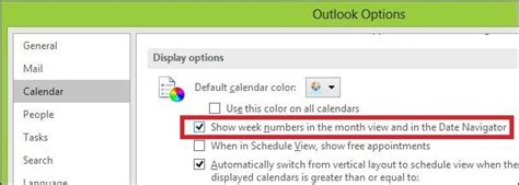 How to Add Week Numbers to Outlook 2016 Calendar