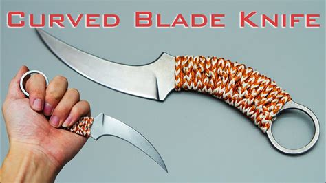 Knife Making | Curved Blade Knife ( with Finger ring ) - YouTube