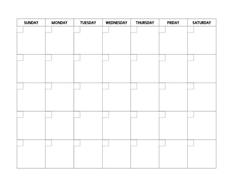 Free Printable Blank Calendar Template - Paper Trail Design