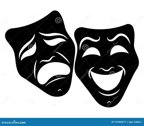 Drama Masks Sketch Cartoon Vector | CartoonDealer.com #22499899