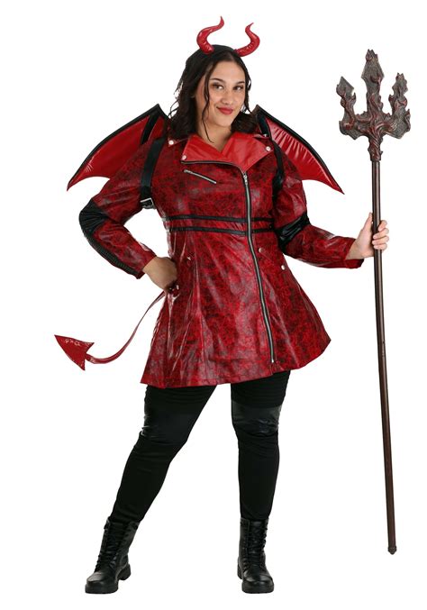 Plus Size Women's Leather Devil Costume