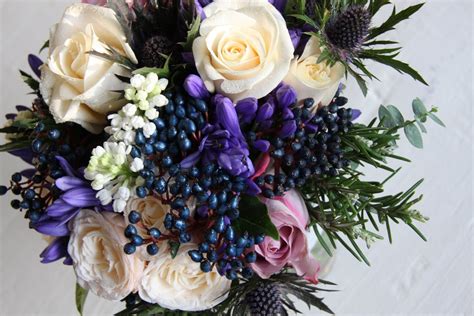 The Flower Magician: Winter Wedding Bouquet to Tone With Blue