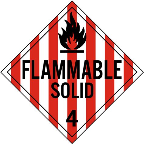 Flammable Solid Class 4 Placard K5630 - by SafetySign.com