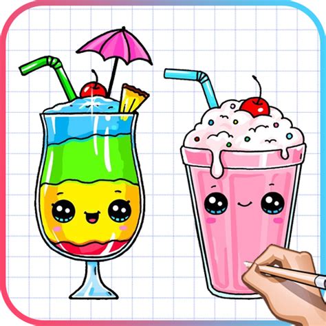 How To Draw Sweet and Cute Drinks - Cute Drawing For Kids - App on ...