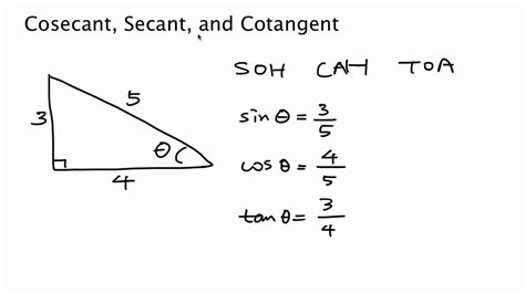 Trigonometric Functions - Cosecant, Secant, and Cotangent - YouTube