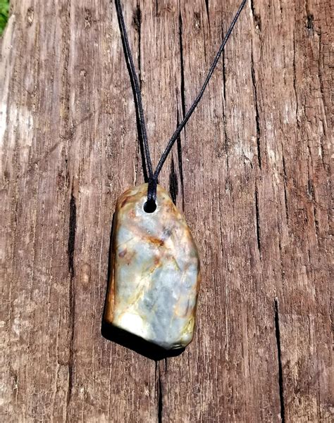 Rough Natural Blue Chert Stone Pendant Necklace unisex | Etsy