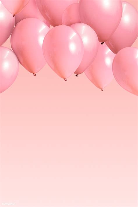 Download premium illustration of Festive pastel pink balloon banner ...