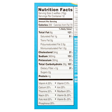 eggo waffles nutrition facts