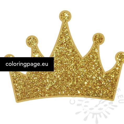 Princess gold glitter crown free – Coloring Page