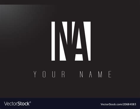 Na letter logo with black and white negative Vector Image