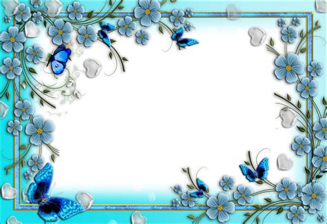 Flowers And Butterflies And Hearts - Cliparts.co | Flower frame, Flower ...