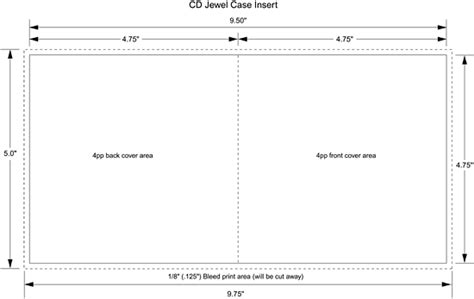 Jewel Case Insert CD Template for CD Duplication and CD Replication