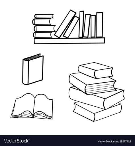 Set sketches books Royalty Free Vector Image - VectorStock