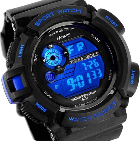 Fanmis Mens Military Multifunction Digital LED Watch Electronic ...