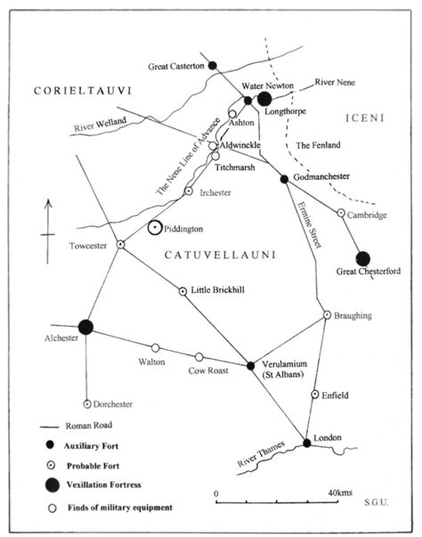 Map of Roman military sites in the region With a focus on the River ...