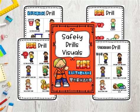 Safety Drills Visuals, Safety, Fire Drill, Earthquake, Visual Aid, ABA ...