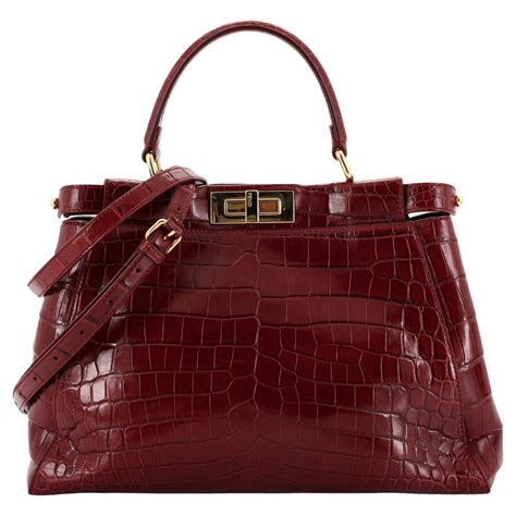 Fendi Peekaboo Bag Crocodile Regular For Sale at 1stDibs