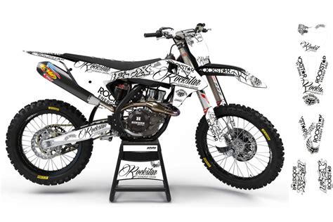 Custom dirt bike Graphics "ROCKSTAR Signature" white