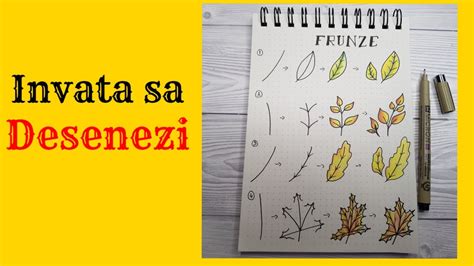 🍂 Cum se deseneaza FRUNZE de TOAMNA 🍁 Tutorial Desen DIY Pas cu Pas ...